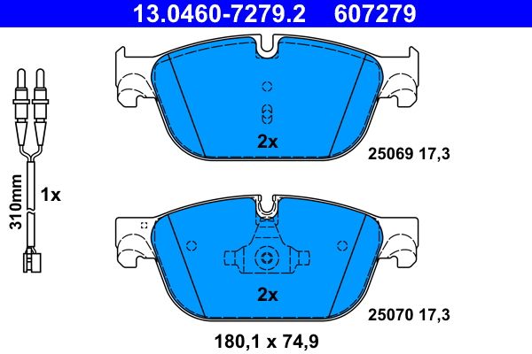 Гальмівні колодки дискові ATE 13046072792 - zapix