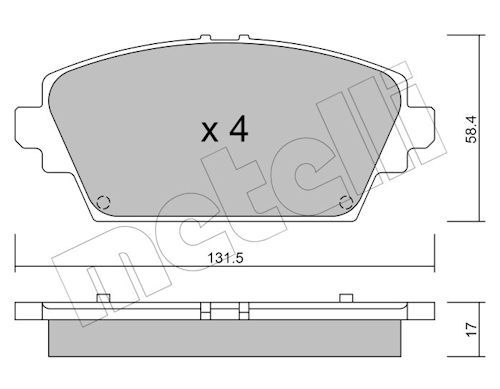 Гальмівні колодки дискові METELLI 2204640 - zapix