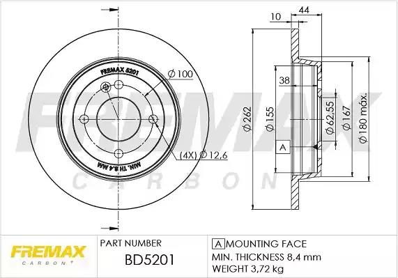 Гальмівний диск FREMAX BD5201 - zapix