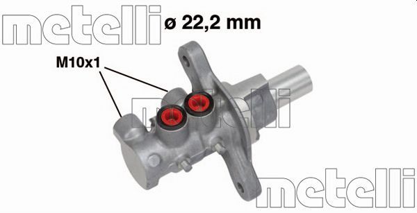 Головний гальмівний циліндр METELLI 050675 - zapix