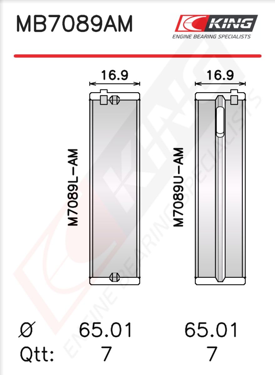 Вкладиші корінні KING MB7089AM - zapix