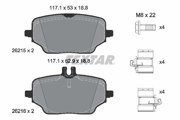 Гальмівні колодки дискові TEXTAR 2621501 - zapix