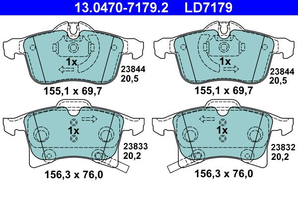 Гальмівні колодки дискові ATE 13047071792 - zapix