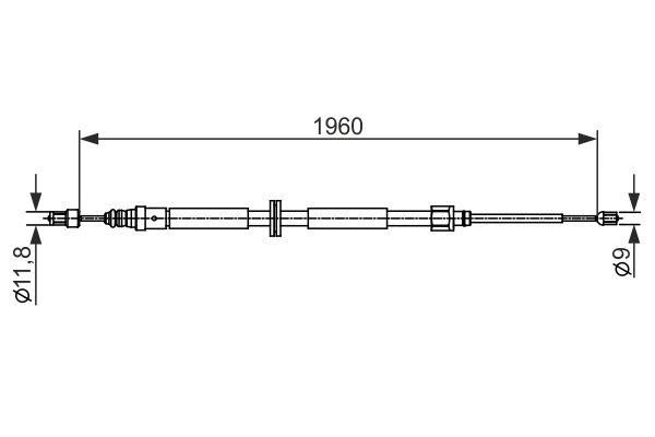 Трос ручного гальма BOSCH 1987482432 - zapix