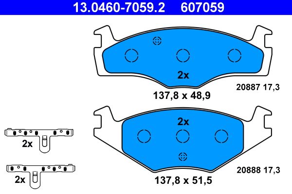 Гальмівні колодки дискові ATE 13046070592 - zapix