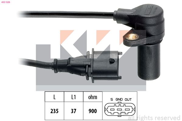 Датчик положення колінчастого валу KW 453326 - zapix