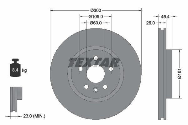 Гальмівний диск TEXTAR 92277205 - zapix