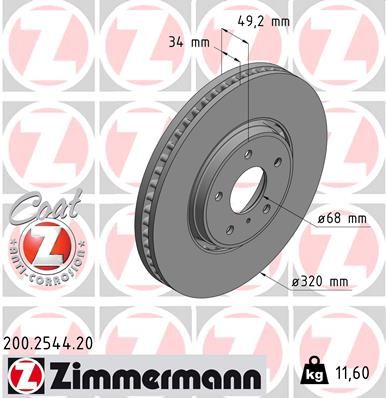 Гальмівний диск ZIMMERMANN 200254420 - zapix
