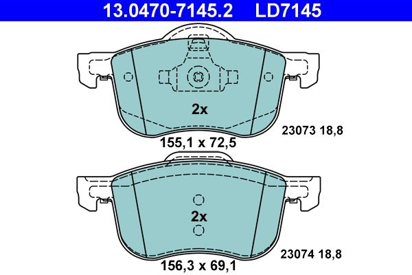Гальмівні колодки дискові ATE 13047071452 - zapix