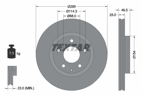 Гальмівний диск TEXTAR 92326203 - zapix