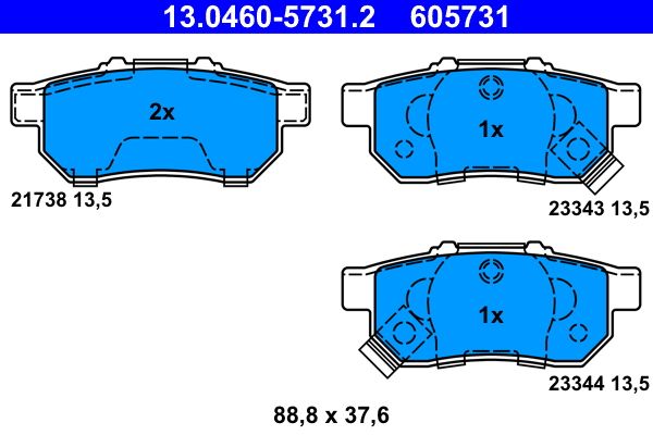 Гальмівні колодки дискові ATE 13046057312 - zapix