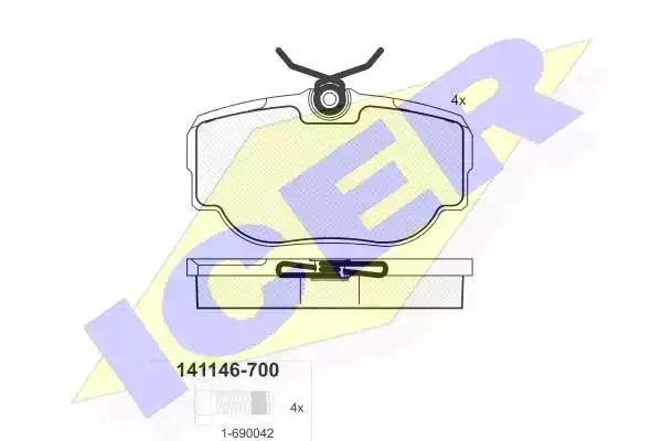 Гальмівні колодки дискові ICER 141146 - zapix