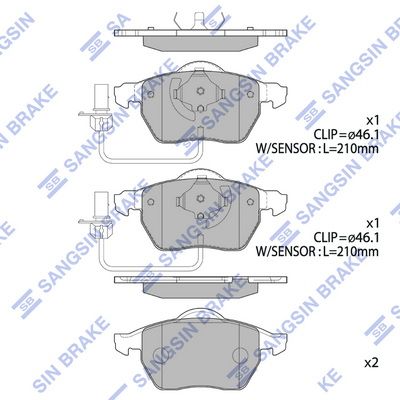 Тормозные колодки дисковые HI-Q SP2001A