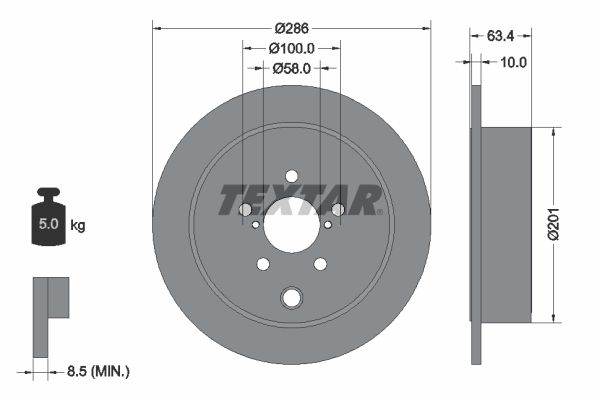 Гальмівний диск TEXTAR 92200000 - zapix