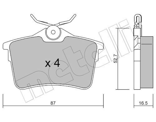 Гальмівні колодки дискові METELLI 2208160 - zapix