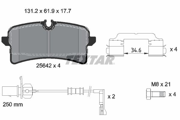 Гальмівні колодки дискові TEXTAR 2564201 - zapix