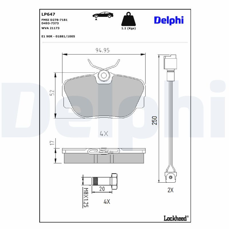 Гальмівні колодки дискові DELPHI LP647 - zapix