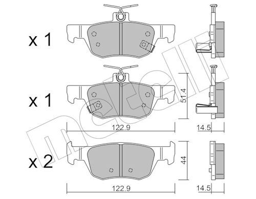 Гальмівні колодки дискові METELLI 2212260 - zapix