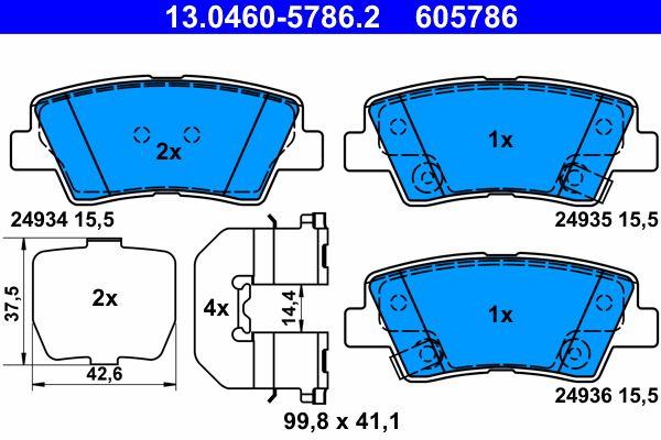 Гальмівні колодки дискові ATE 13046057862 - zapix