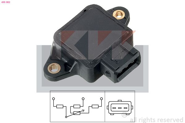 Датчик положення дросельної заслінки KW 495002 - zapix