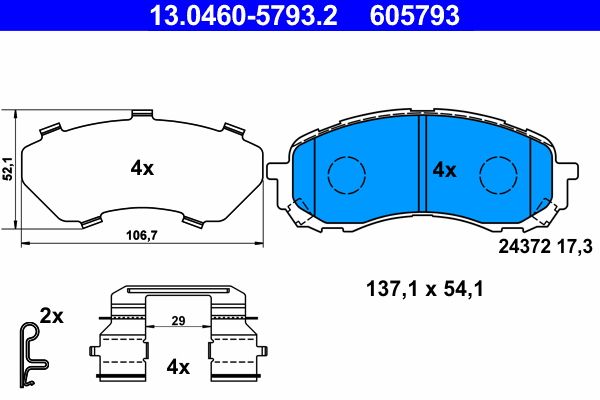 Гальмівні колодки дискові ATE 13046057932 - zapix