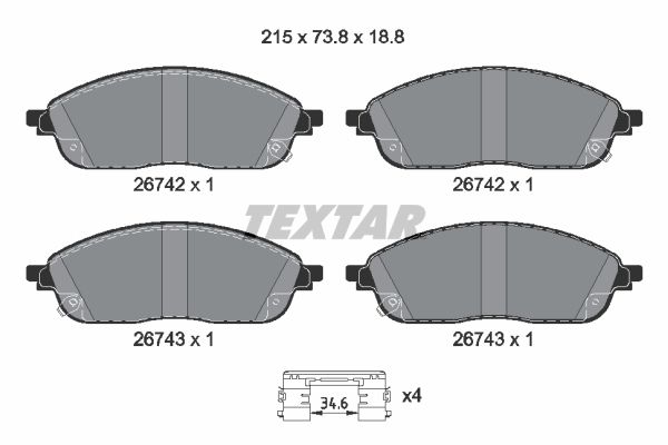 Гальмівні колодки дискові TEXTAR 2674201 - zapix