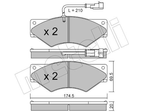 Гальмівні колодки дискові METELLI 2208491 - zapix
