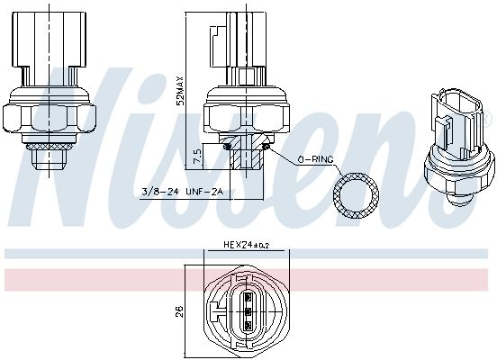Датчик тиску кондиціонера NISSENS 301077 - zapix