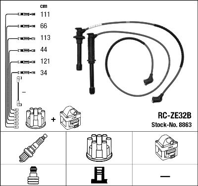 Кабелі запалювання NGK 8863 - zapix