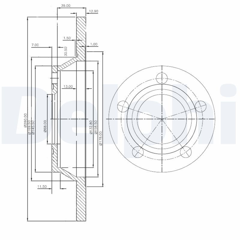 Тормозной диск DELPHI BG2987