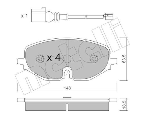 Гальмівні колодки дискові METELLI 2212800 - zapix