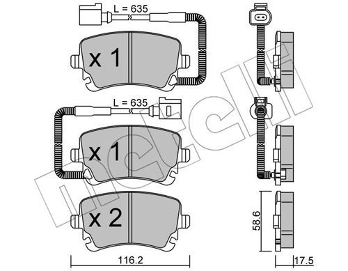 Гальмівні колодки дискові METELLI 2205541 - zapix