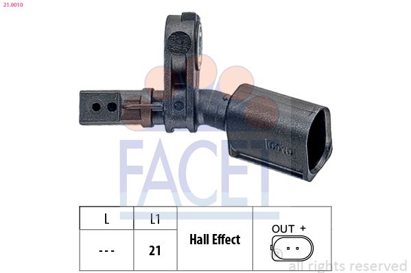 Датчик ABS FACET 210010 - zapix