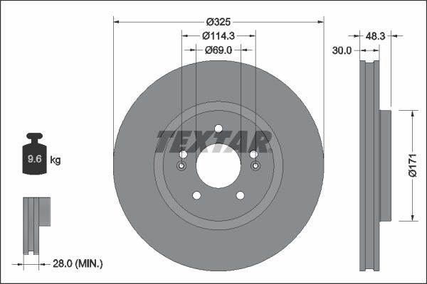 Гальмівний диск TEXTAR 92337103 - zapix
