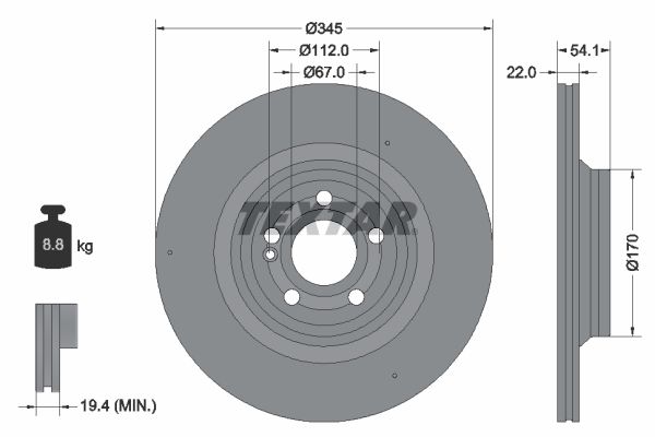 Гальмівний диск TEXTAR 92307005 - zapix