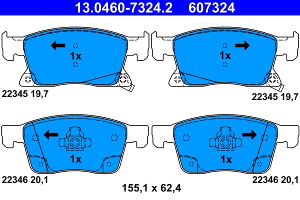Гальмівні колодки дискові ATE 13046073242 - zapix
