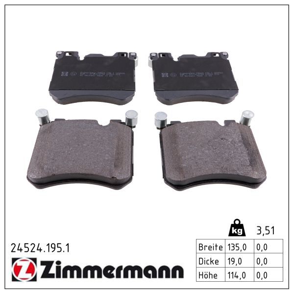 Гальмівні колодки дискові ZIMMERMANN 245241951 - zapix
