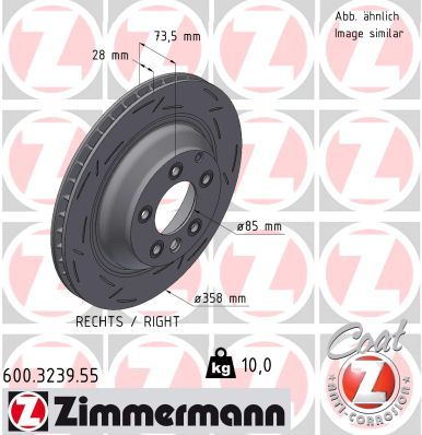 Гальмівний диск ZIMMERMANN 600323955 - zapix