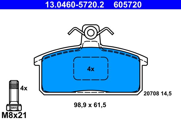 Гальмівні колодки дискові ATE 13046057202 - zapix