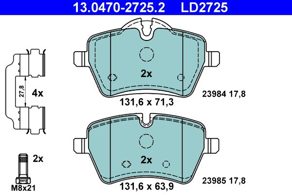 Гальмівні колодки дискові ATE 13047027252 - zapix