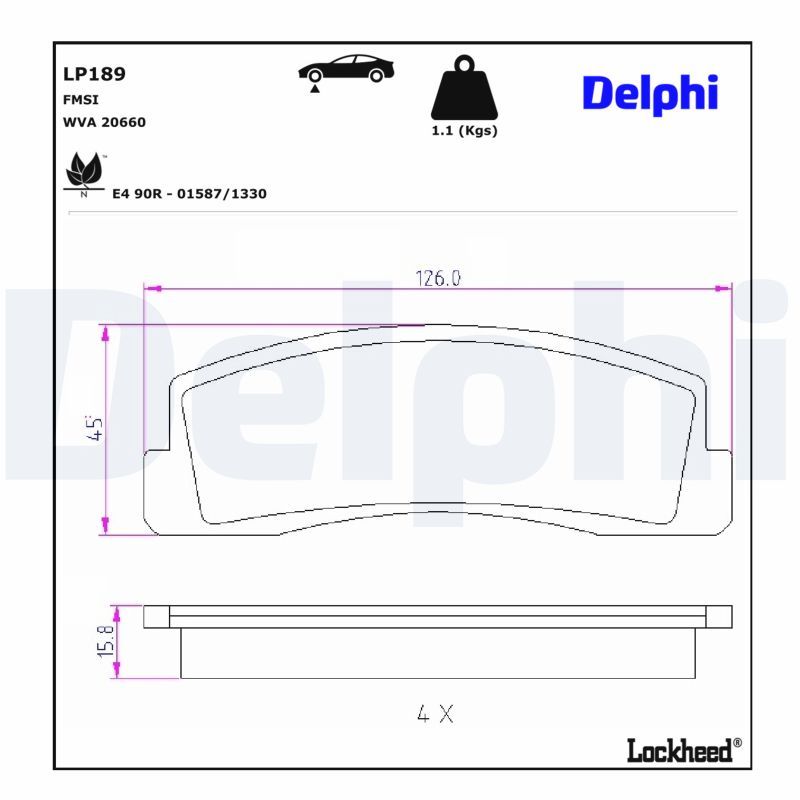 Гальмівні колодки дискові DELPHI LP189 - zapix