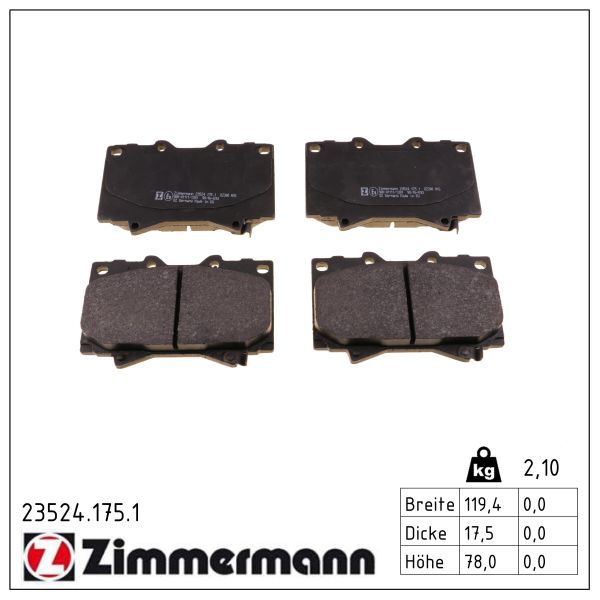 Гальмівні колодки дискові ZIMMERMANN 235241751 - zapix