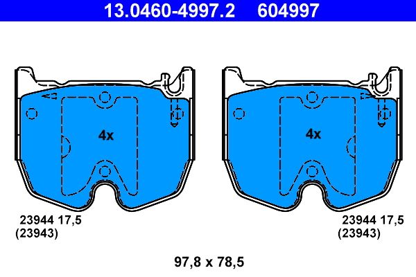 Гальмівні колодки дискові ATE 13046049972 - zapix