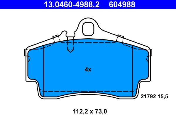 Гальмівні колодки дискові ATE 13046049882 - zapix