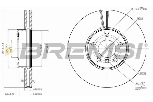 Гальмівний диск BREMSI CD7714V - zapix