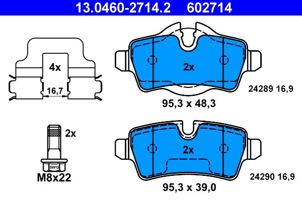 Гальмівні колодки дискові ATE 13046027142 - zapix