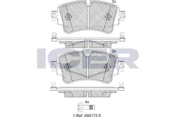 Гальмівні колодки дискові ICER 182256 - zapix