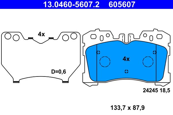 Гальмівні колодки дискові ATE 13046056072 - zapix