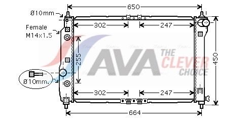 Радіатор охолодження двигуна AVA QUALITY COOLING DWA2068 - zapix