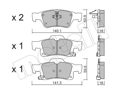 Гальмівні колодки дискові METELLI 2209280 - zapix